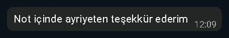 Not için de ayrıca teşekkür ederim.